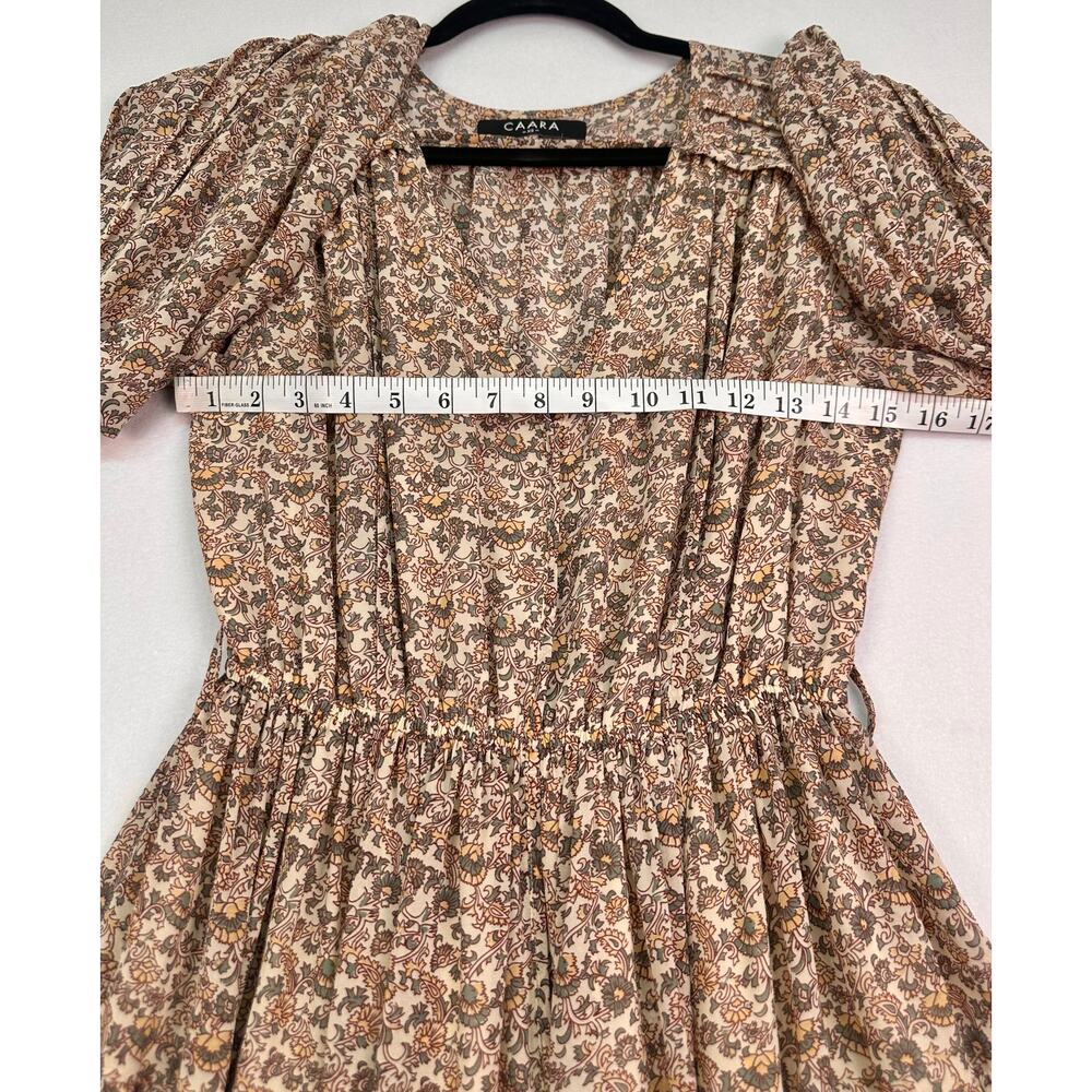 Caara Floral Print Fit and Flare Long Sleeve Mini Dress Size XS - Picture 10 of 12